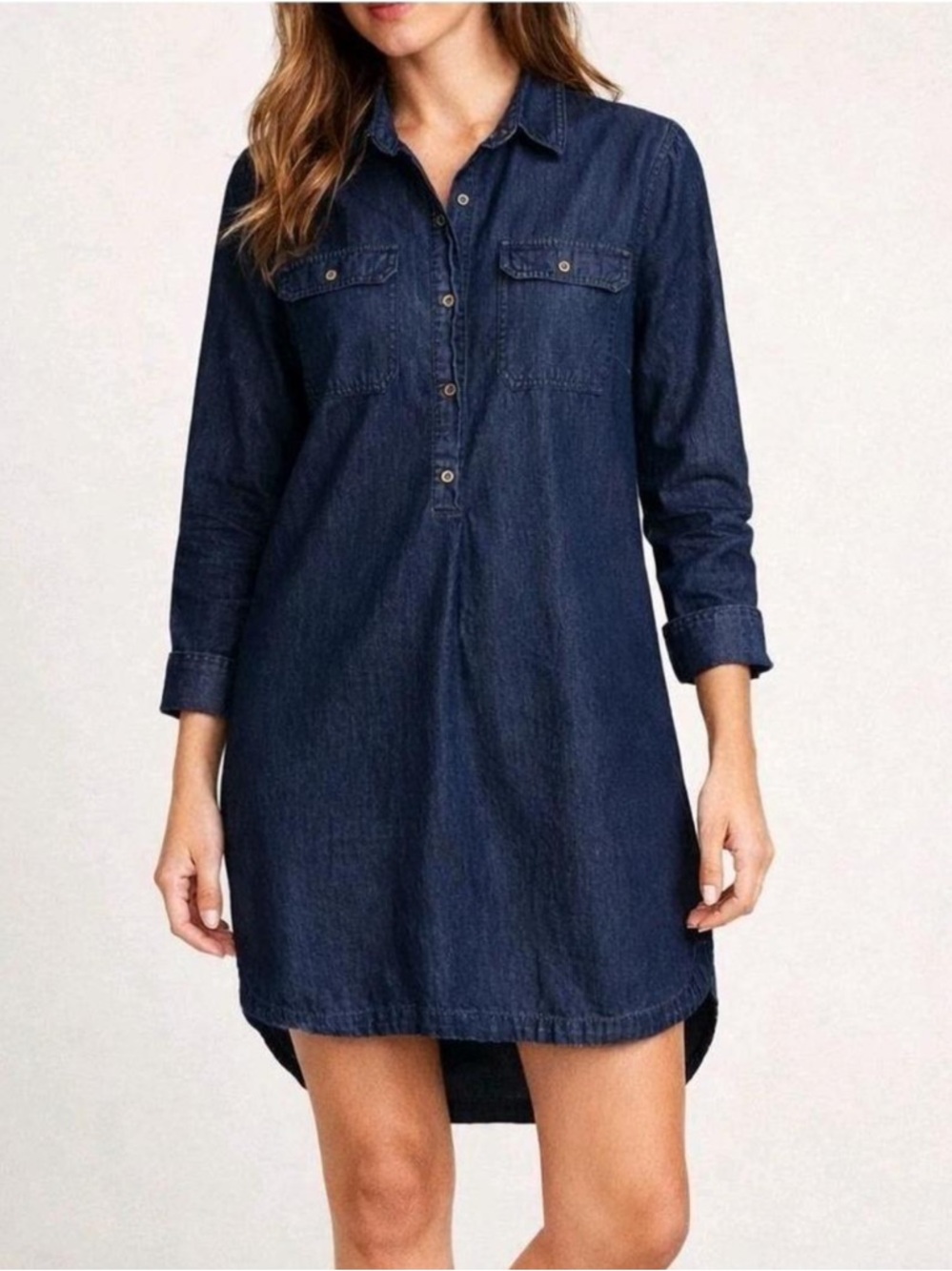 Old Navy Blue Chambray Shirt Dress L